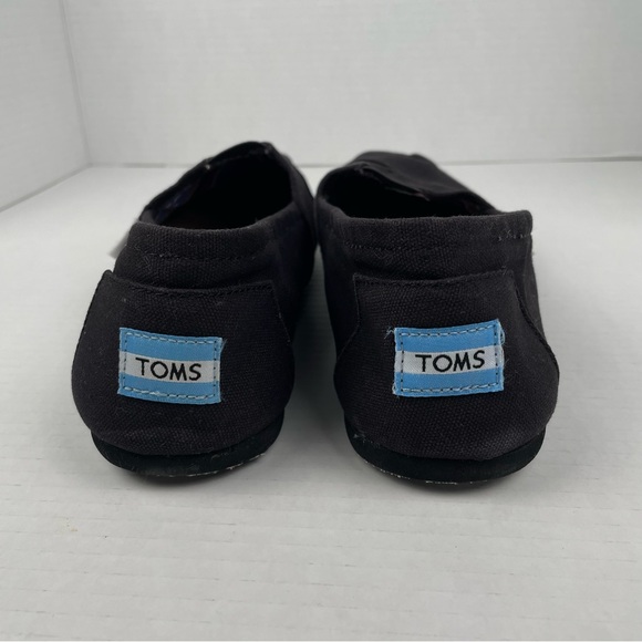 TOMS Classic Canvas Shoes Men’s Size 8.5 Black Slip on  Casual Travel Everyday - Picture 7 of 12